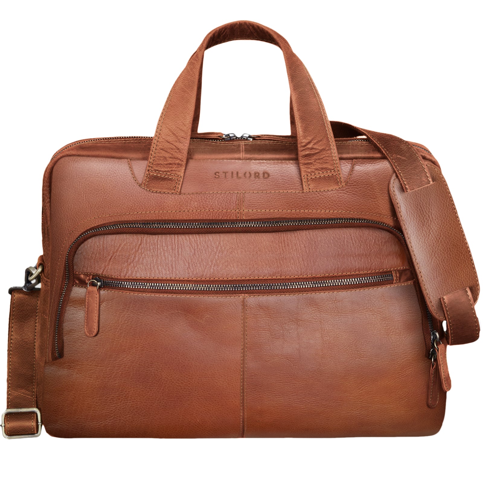 Bürotasche Leder cognac