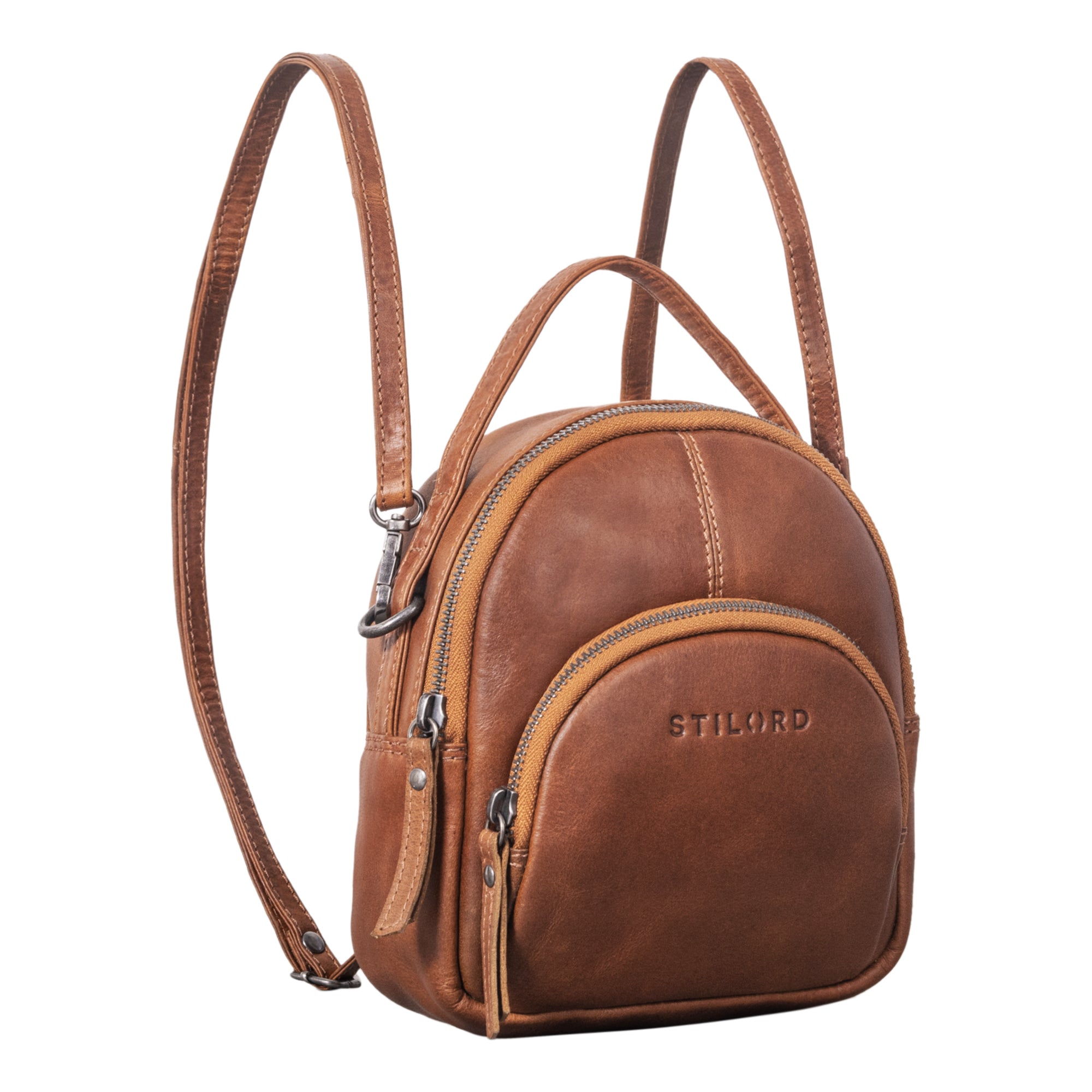 Vintage leder braun rucksack