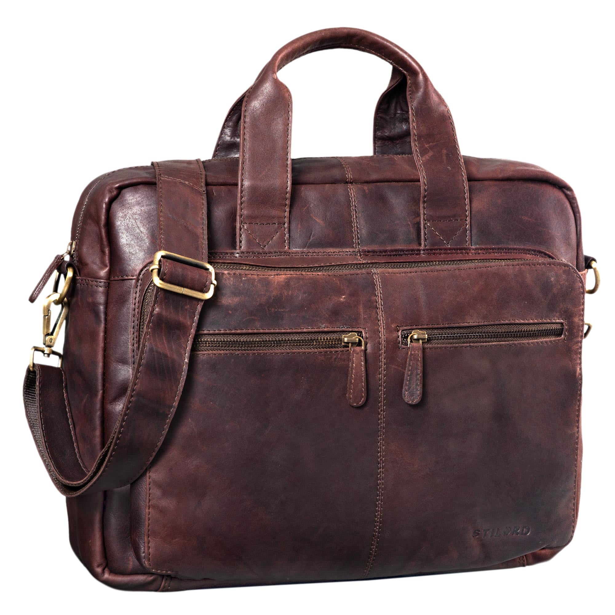 Herrentasche Leder 15.6 Zoll Laptopfach