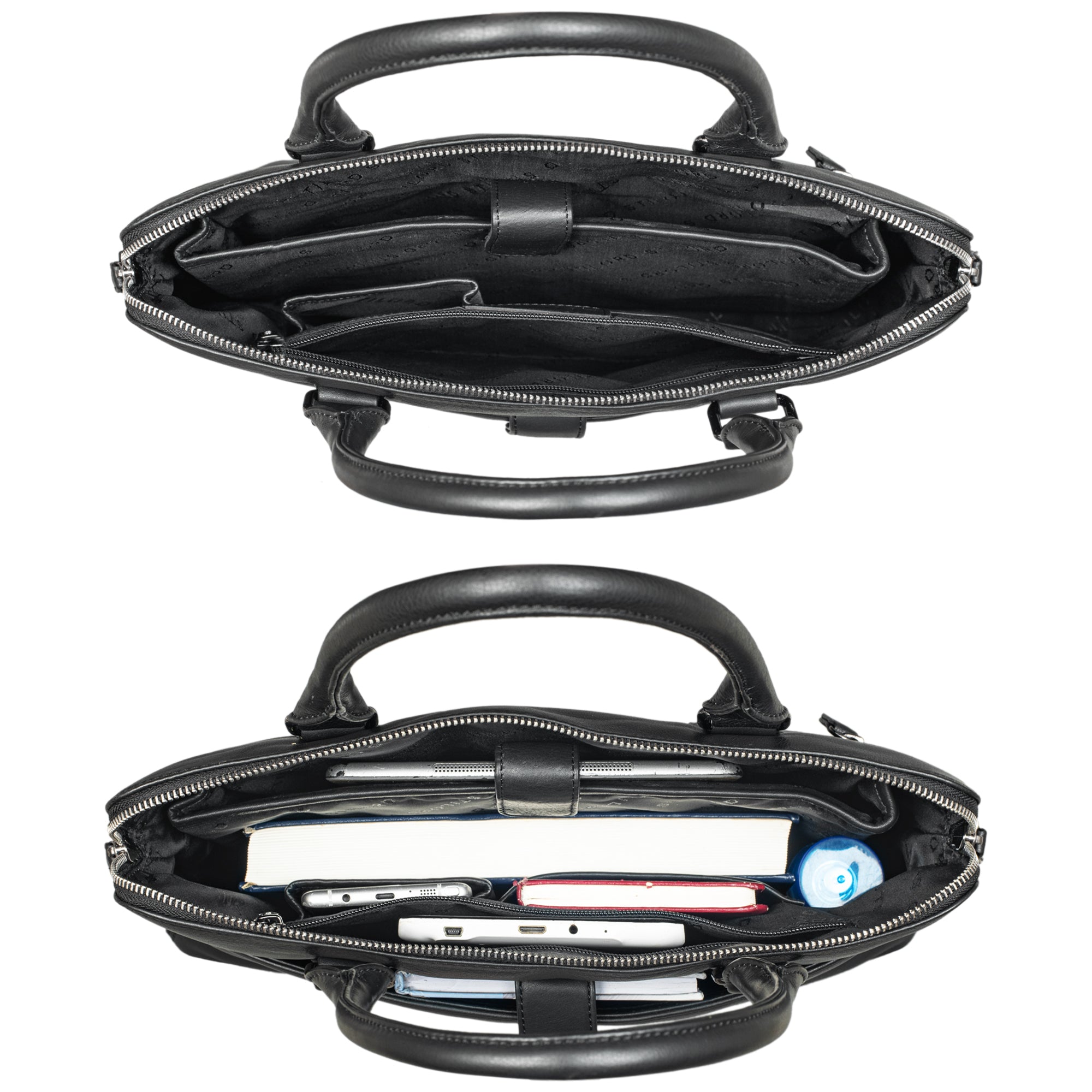 Schwarze Damen Ledertasche