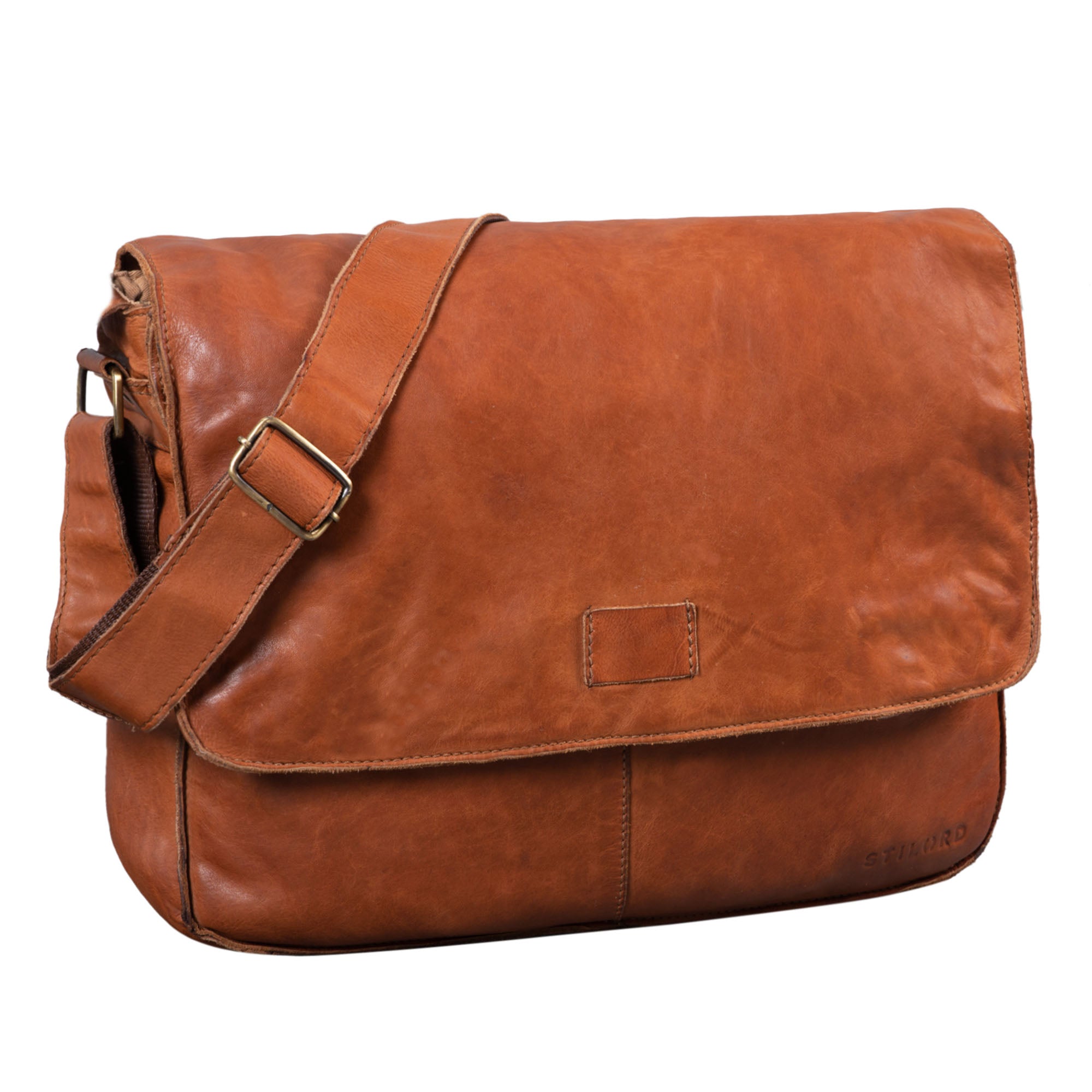 Vintage Schultertasche Leder braun