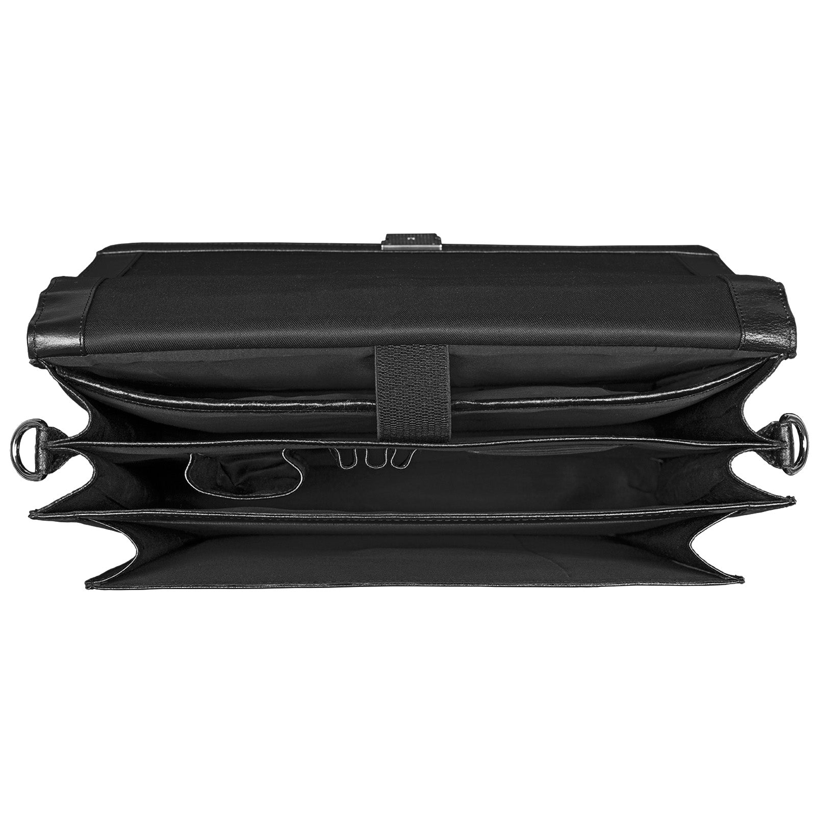 Schwarze Leder Aktentasche