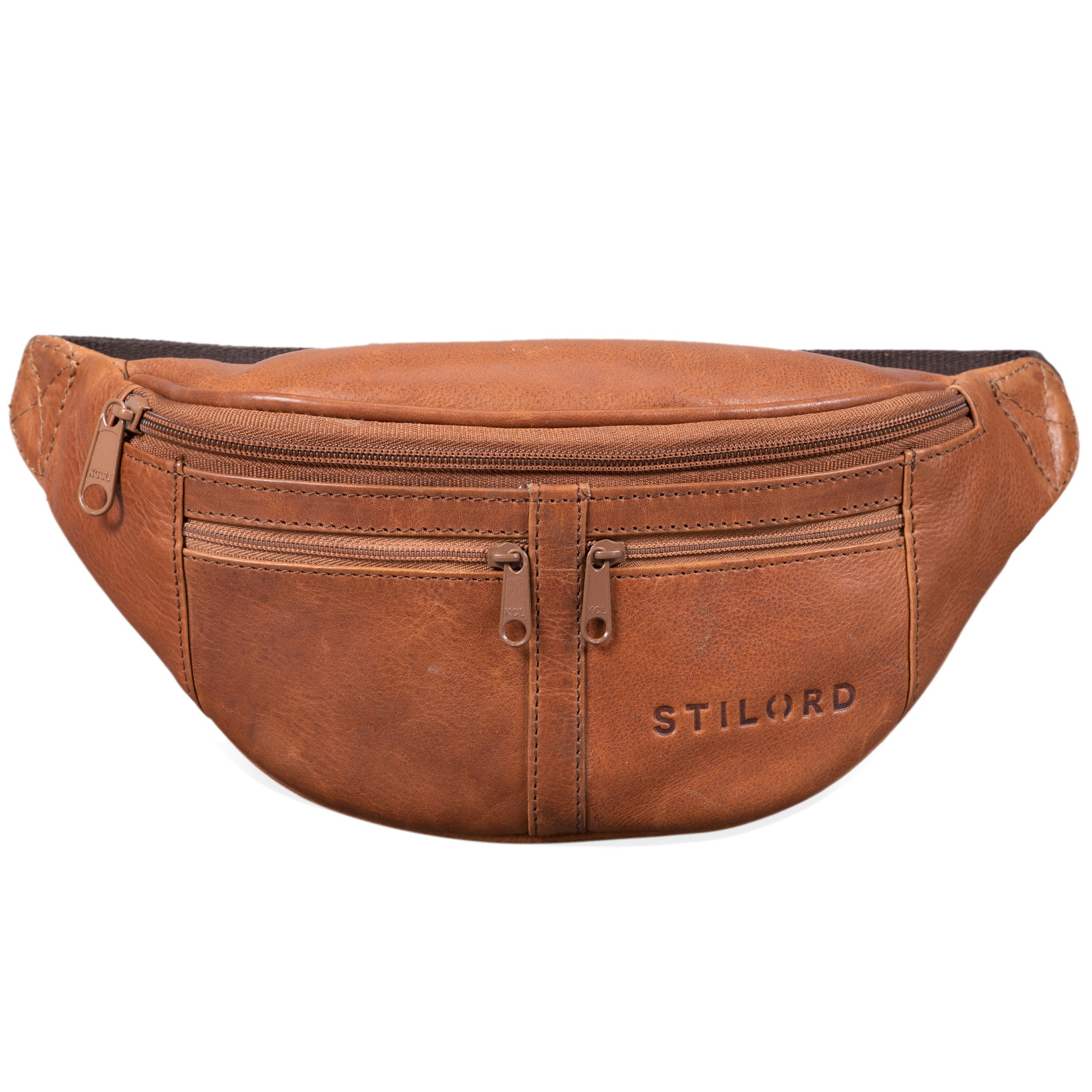 cognac braune Leder Bauchtasche