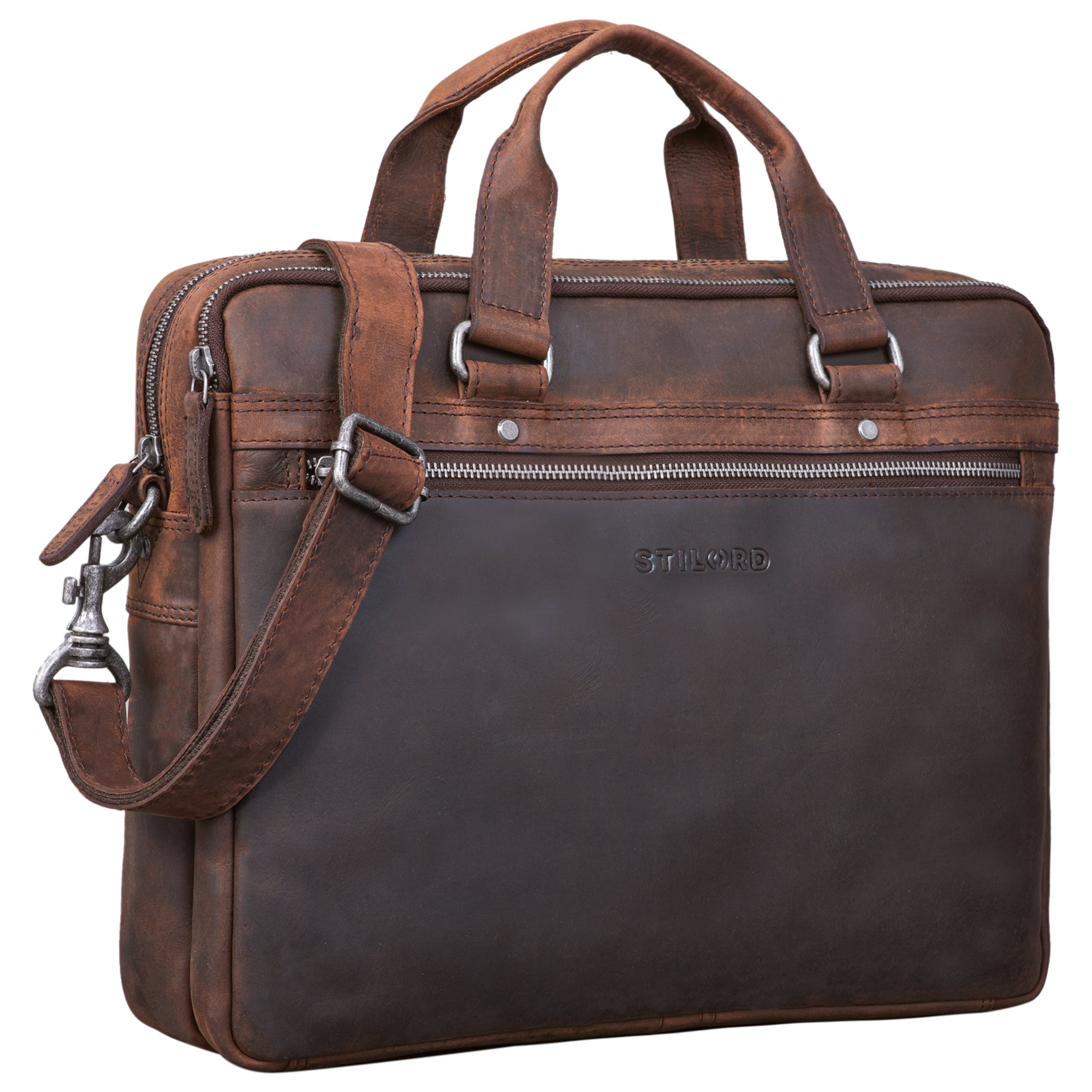 Schultertasche Echtleder Frauen braun