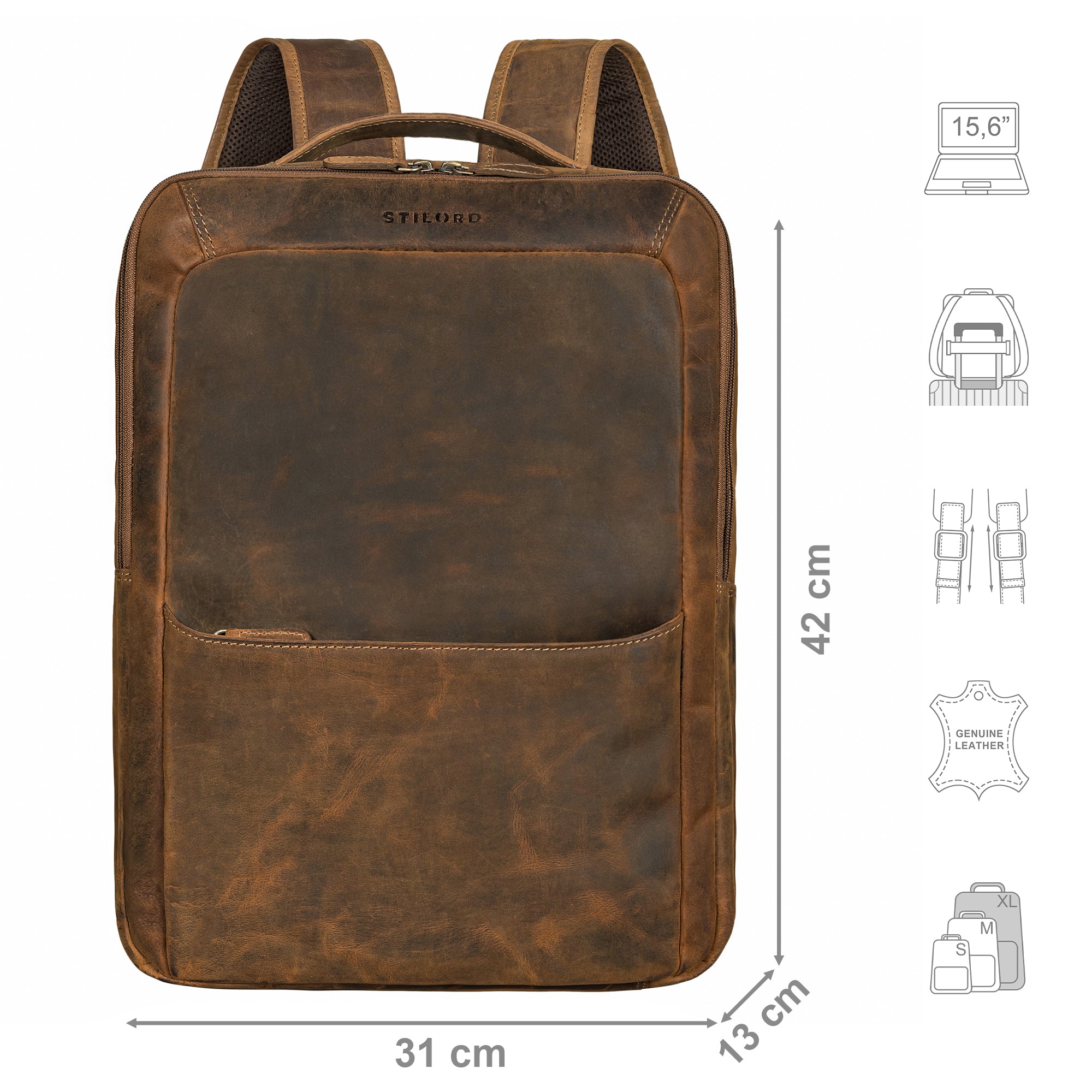 Damenrucksack Echtleder braun Wildleder