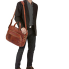 Schultertasche Leder cognac