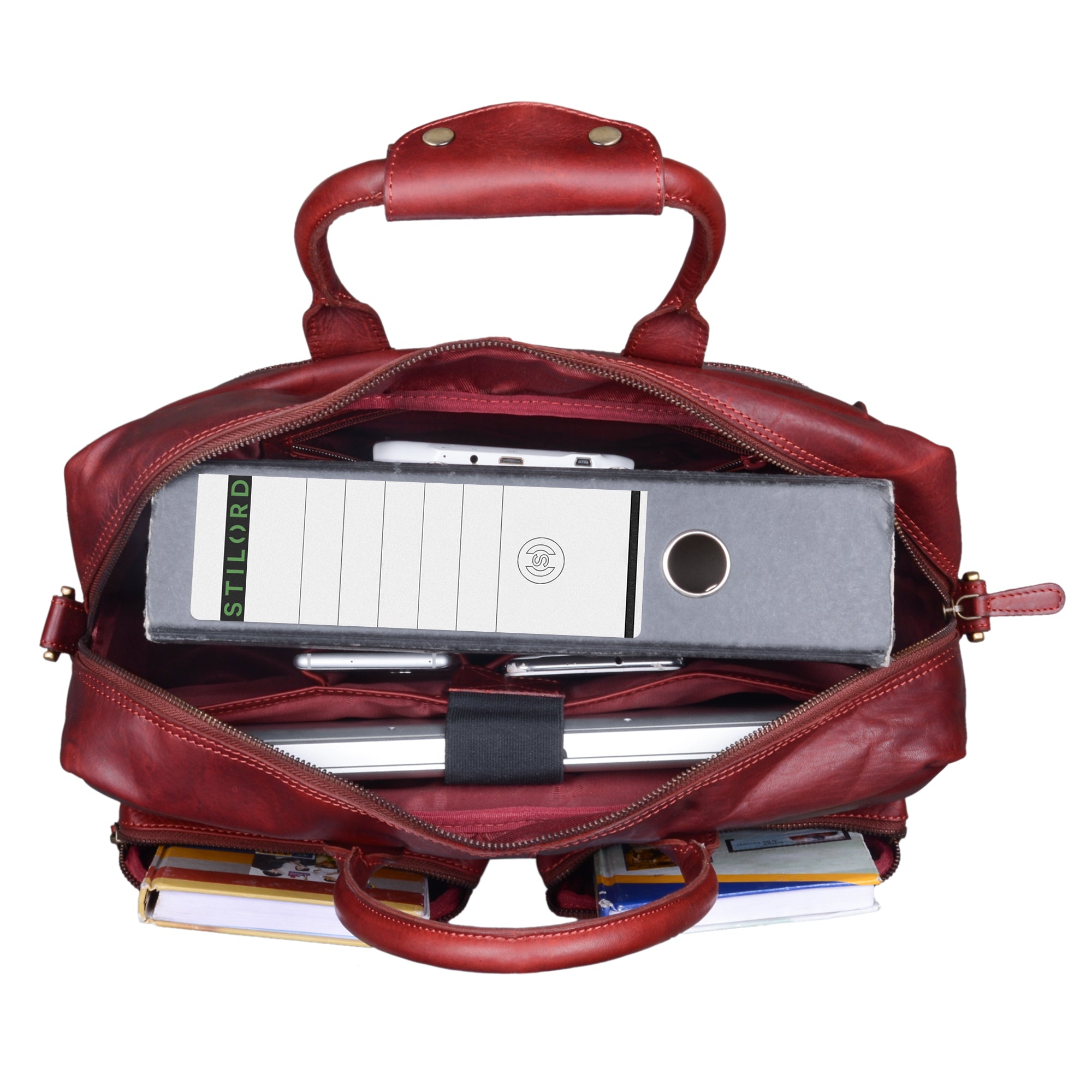 Aktentasche Businesstasche Leder rot