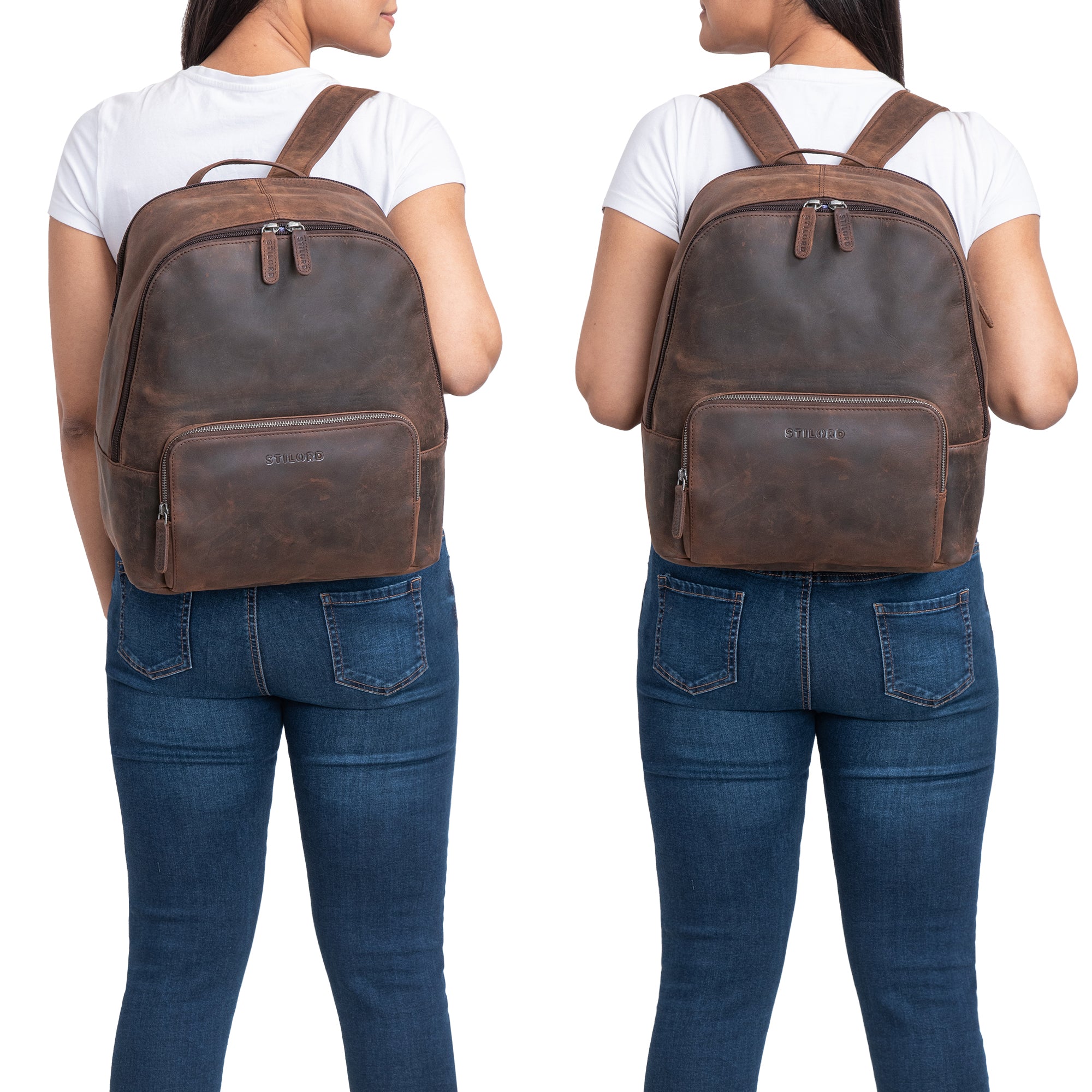 Braune Freizeit Schultasche Vintage Leder