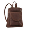Cityrucksack Damen braun aus der schrägen Frontalperspektive