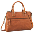 Damen Schultertasche Leder braun aus der schrägen Frontalperspektive