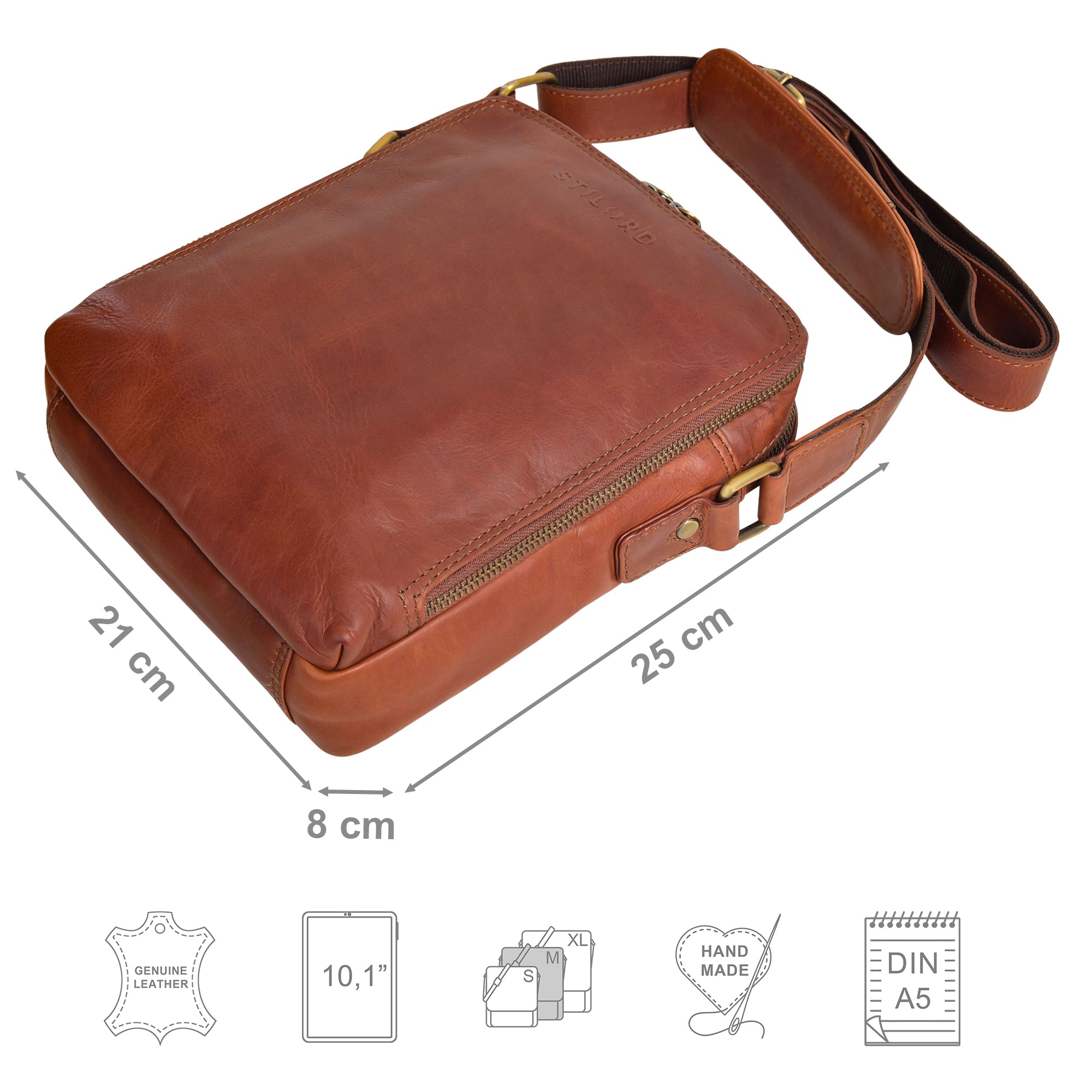 Herren Schultertasche Echtleder klein