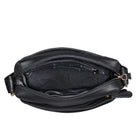 Schwarze Vintage Schultertasche Echtleder