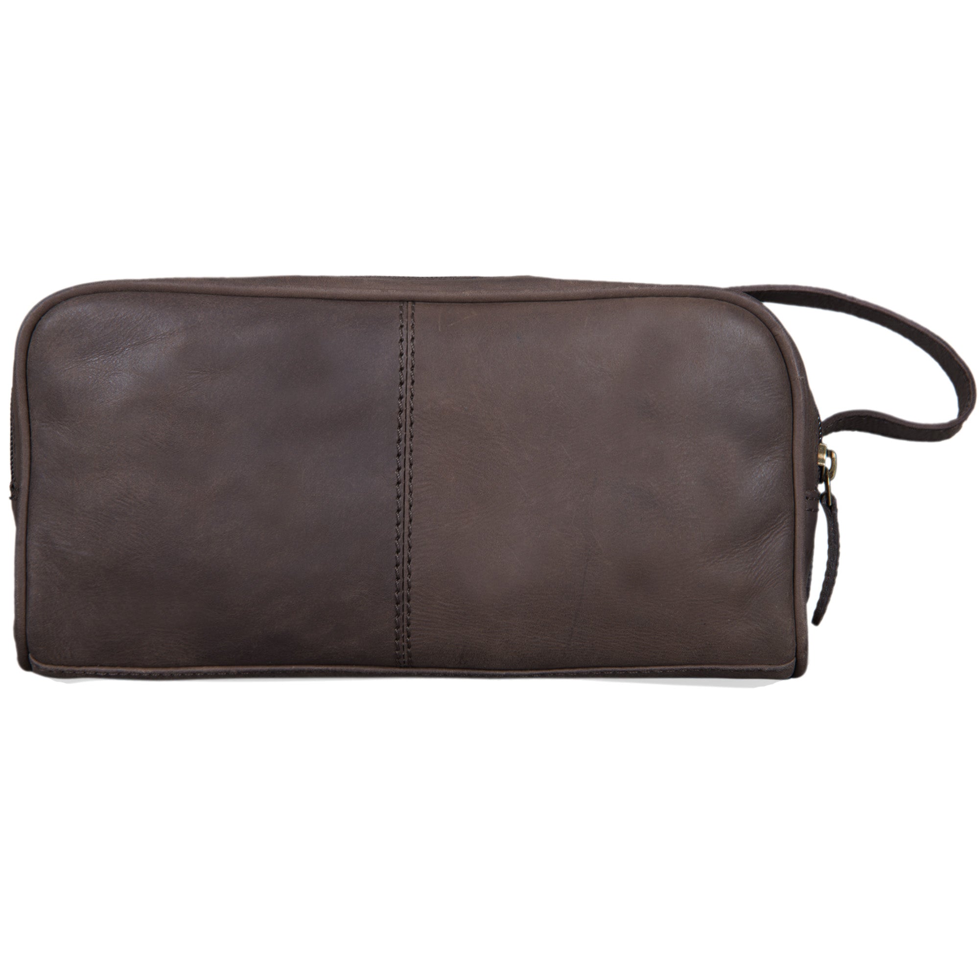 XL Leder Kulturtasche dunkelbraun