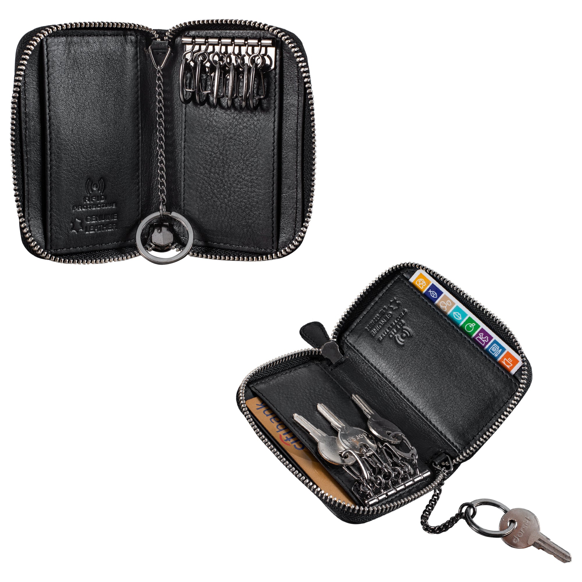 Retro Echtleder Geldbörse klein schwarz