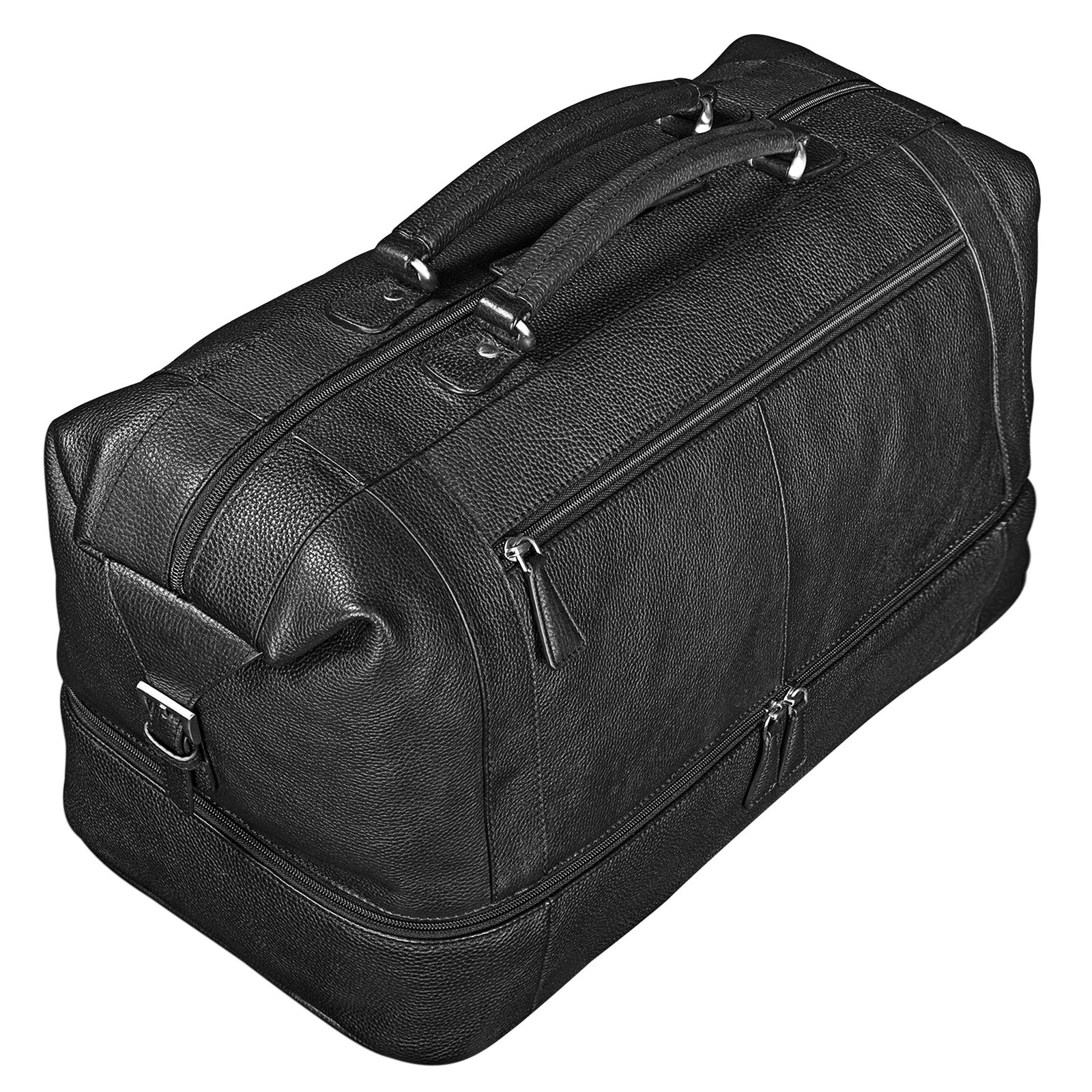 Reisetasche Leder schwarz