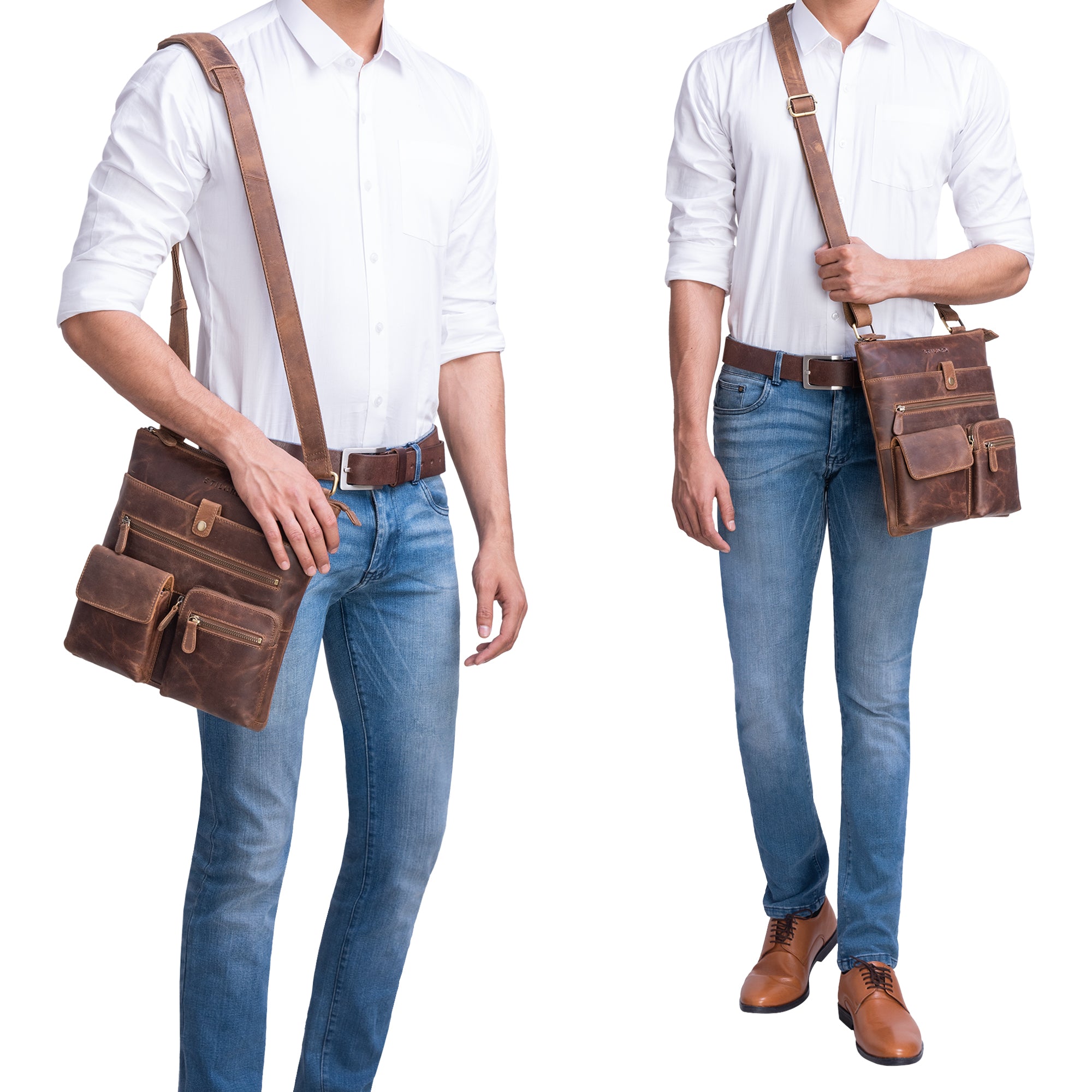 Handtasche aus Leder in Braun