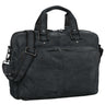 Bürotasche Umhängetasche Leder Vintage schwarz