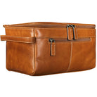 Kulturtasche für Damen Leder cognac braun