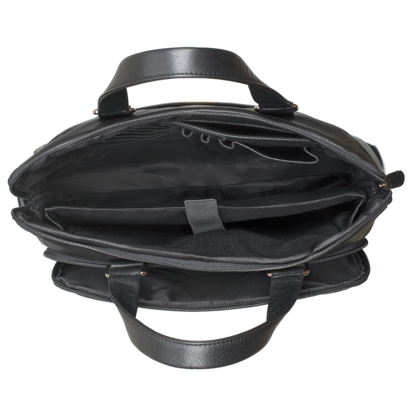Ledertasche Damen Laptopfach 13 13.3 Zoll schwarz