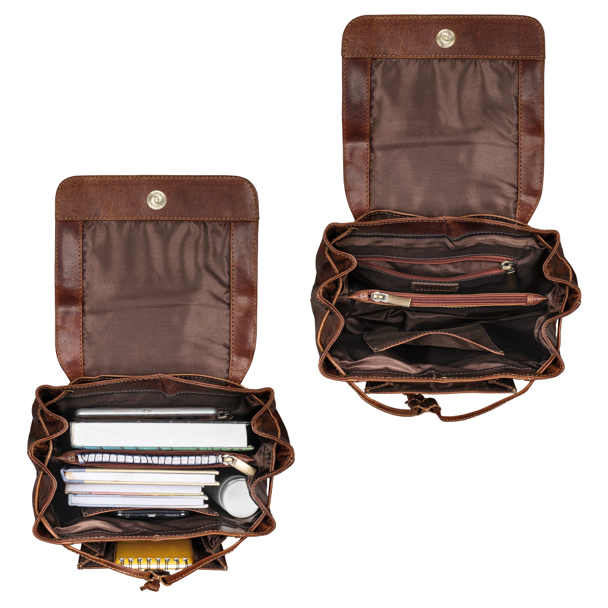 Leder Damen-Rucksack in der Farbe braun