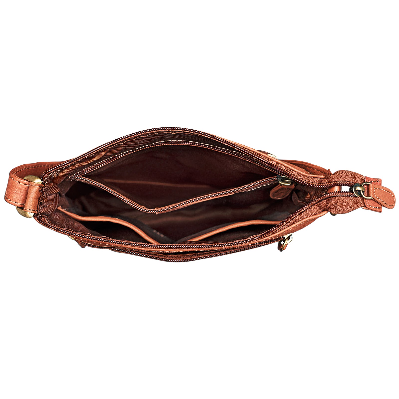Lederhandtasche Vintage cognac braun