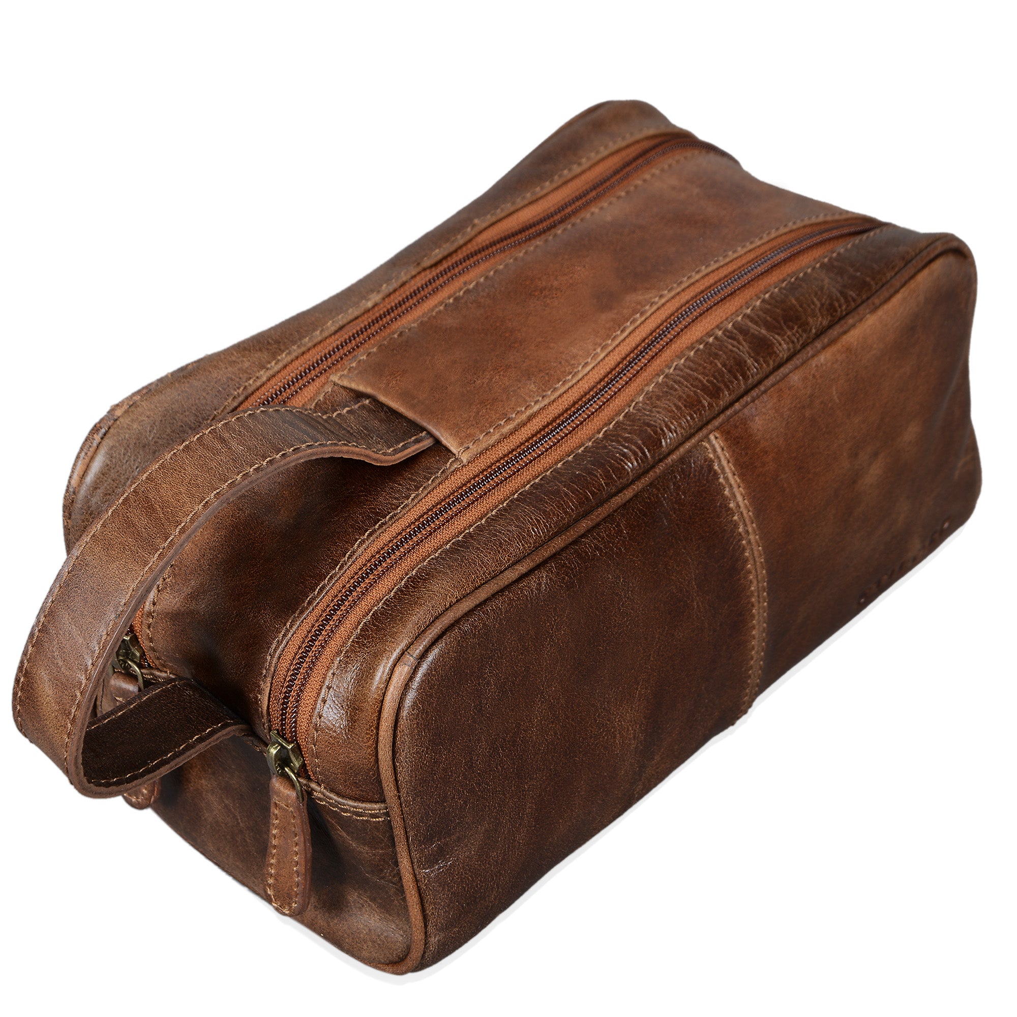 Leder Kulturtasche Vintage Design