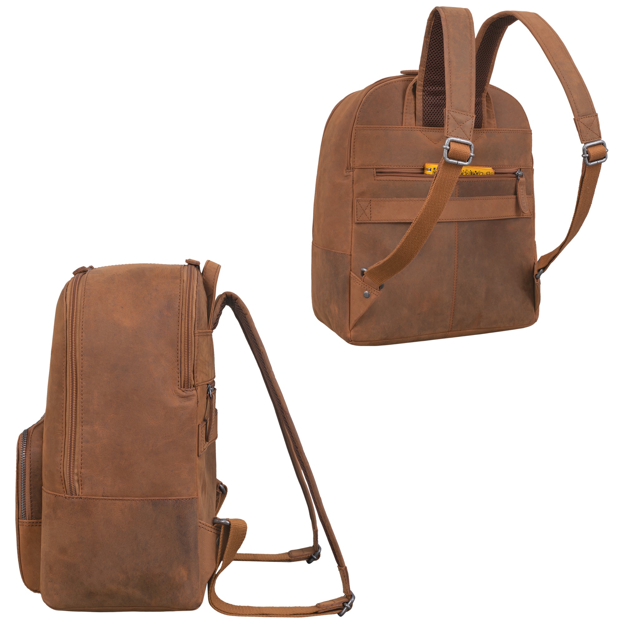 Vintage Damen Lederrucksack braun