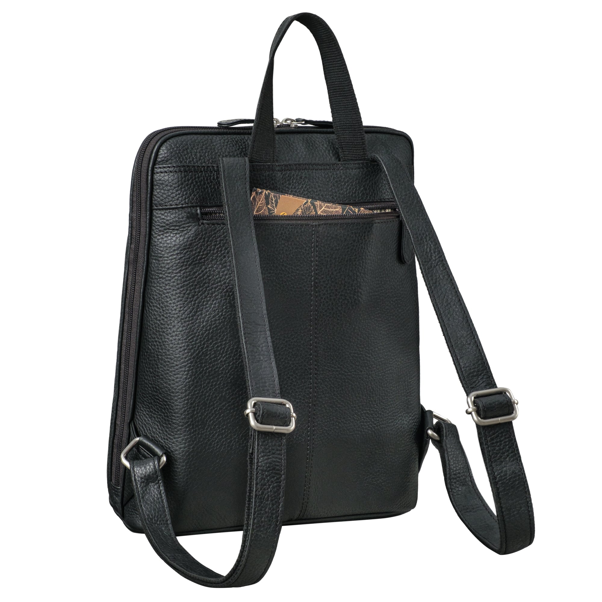 Cityrucksack Leder schwarz