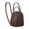 Klassischer leder rucksack damen braun