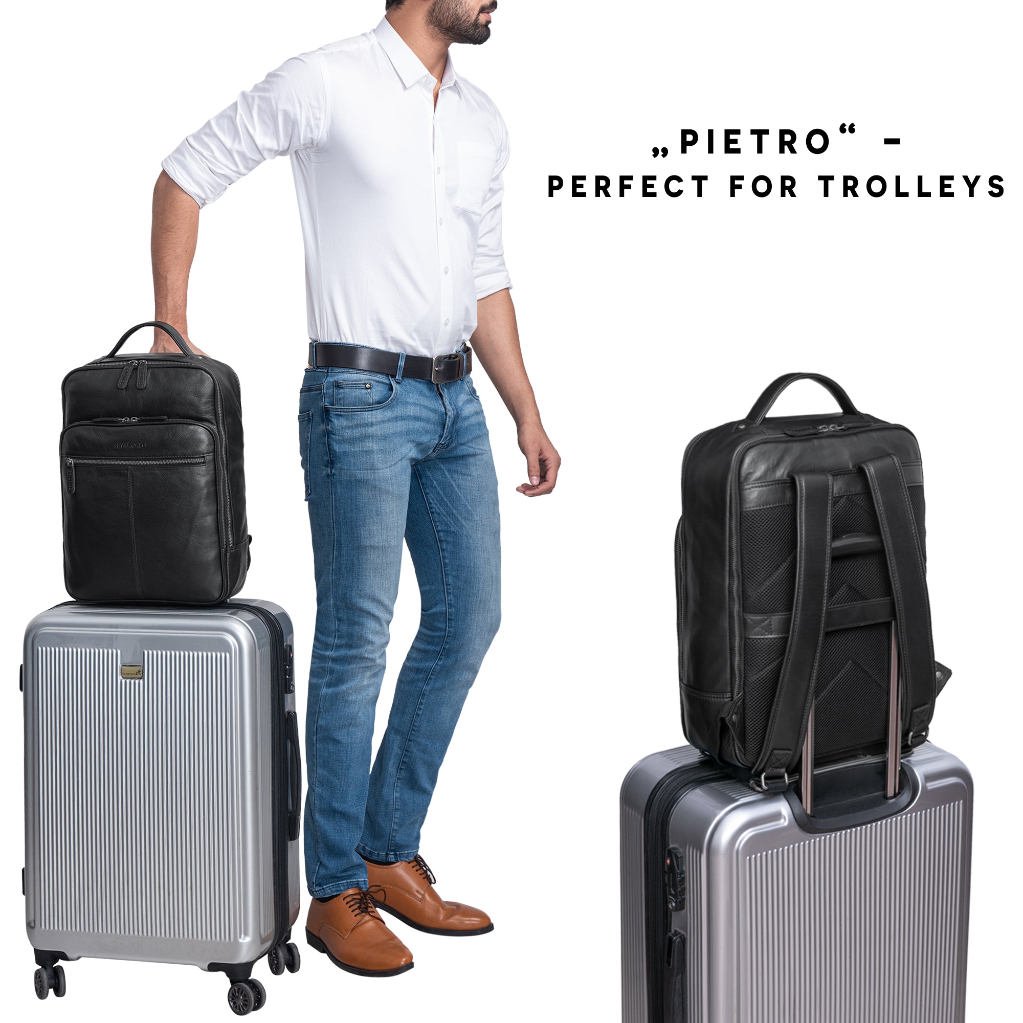 Großer Laptoprucksack Leder