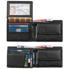 Schwarze Slim Wallet Herren Echtleder