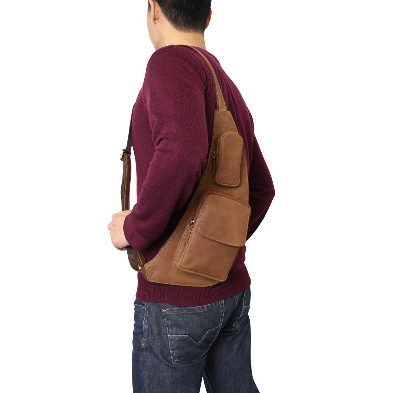 Brusttasche Leder Vintage