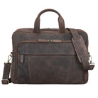 Notebooktasche groß Vintage Leder dunkelbraun