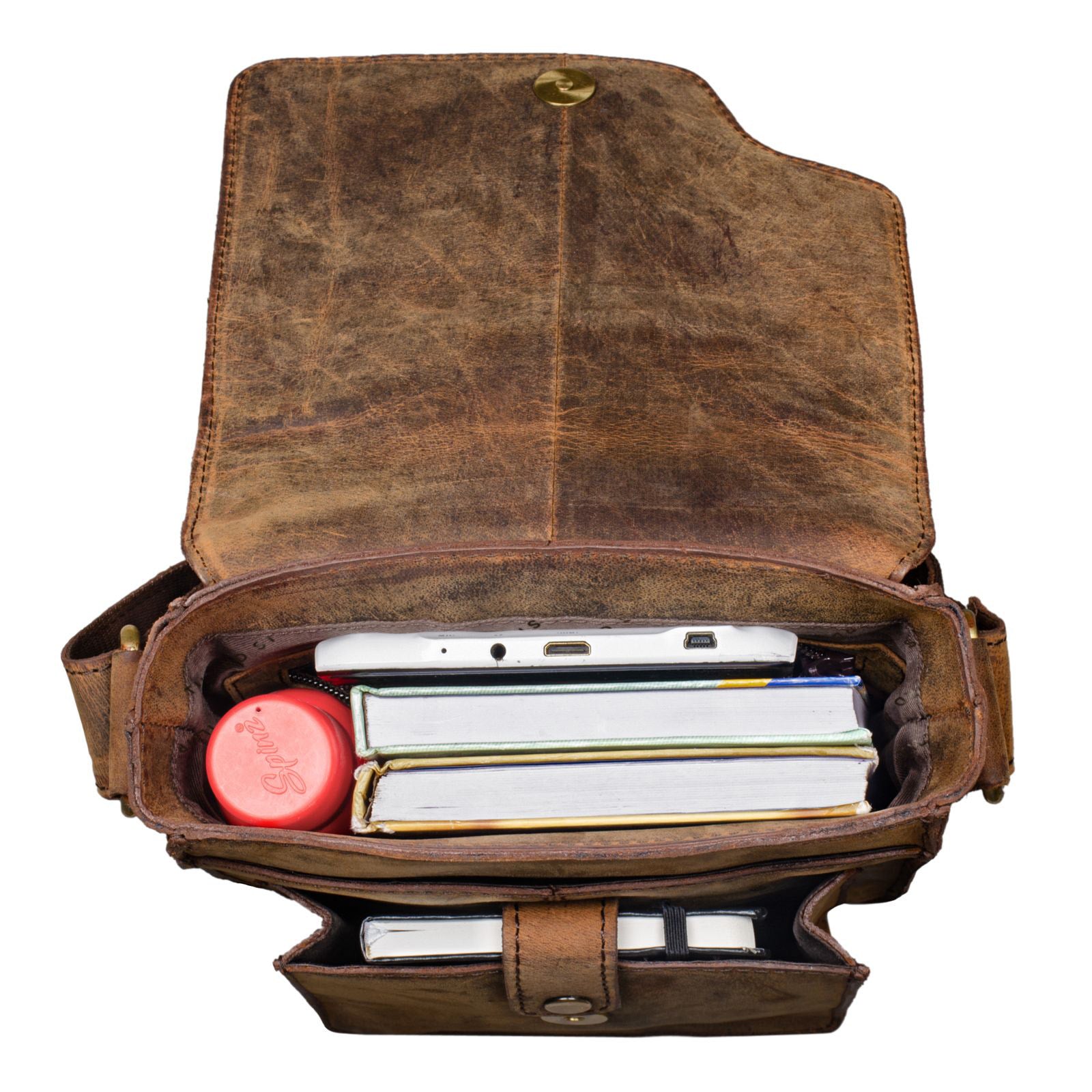 Leder Schultertasche Männer braun