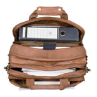 Aktentasche groß Umhängetasche Leder braun Vintage