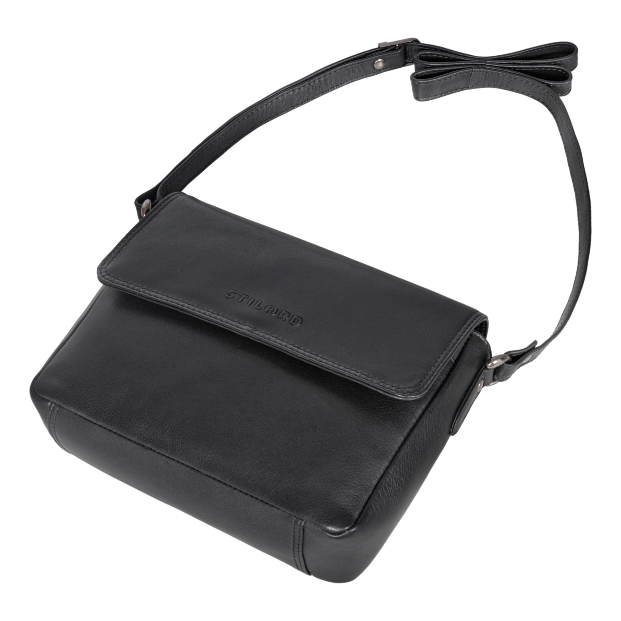Vintage Damenhandtasche schwarz Leder