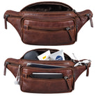 Vintage Echt Leder Bauchtasche braun