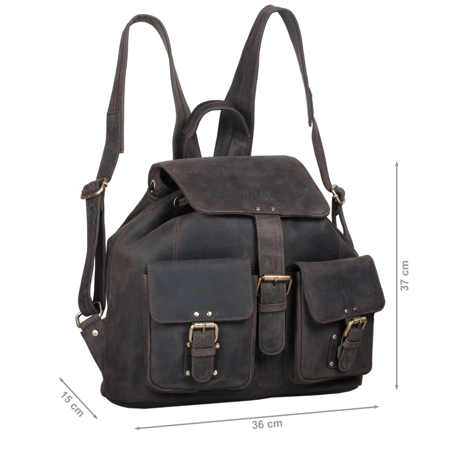 Damen Leder Rucksack braun