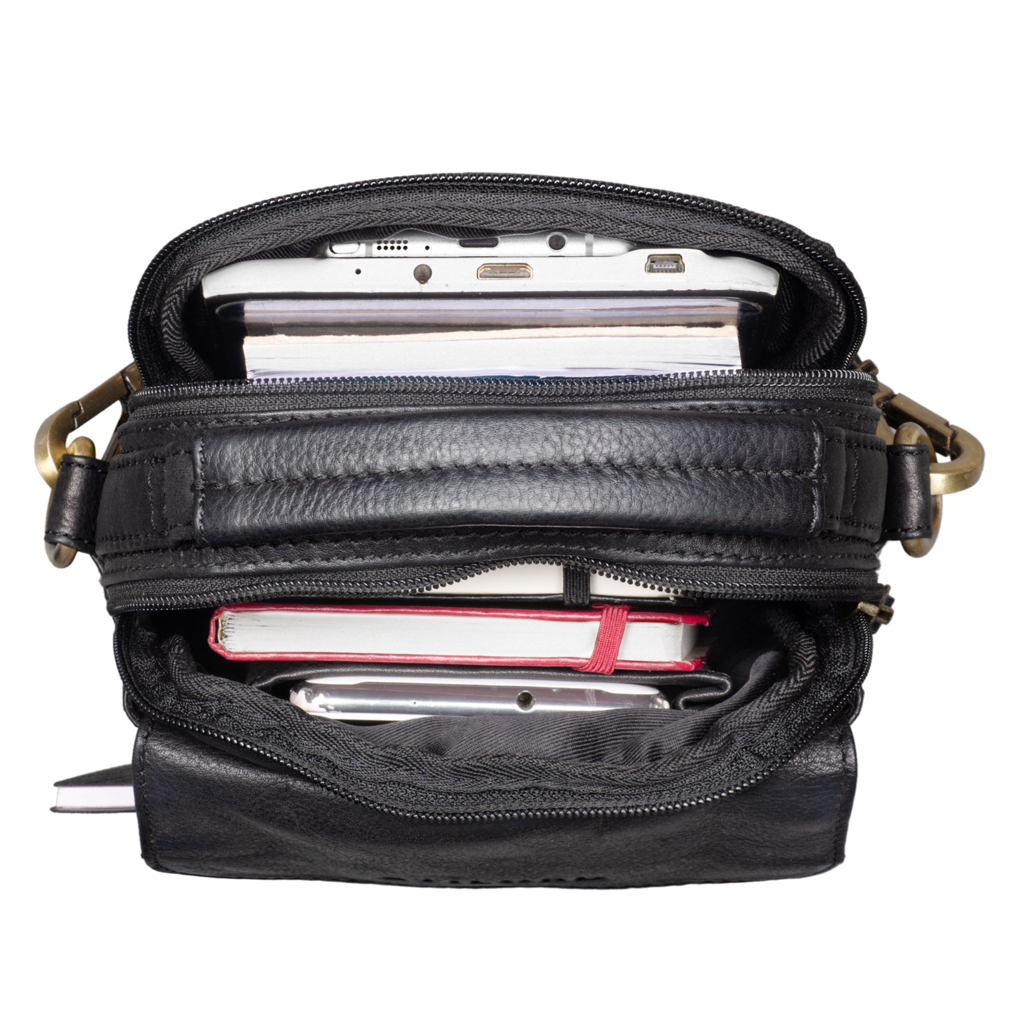 Vintage Tasche Leder schwarz