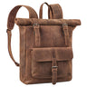 "Herakles" Premium Kožený Rolltop Ruksak 17" na Laptop Veľký Vintage