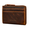 Kredit-Kartenetui mit Münzfach 7 Karten Echtleder RFID Schutz Luino Braun 