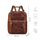 damen rucksack echt leder  braun