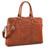 Leder Damen Laptoptasche 15.6 zoll groß cognac