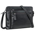Handtasche Leder Damen schwarz mit verstellbaren Schultergurt Echtleder