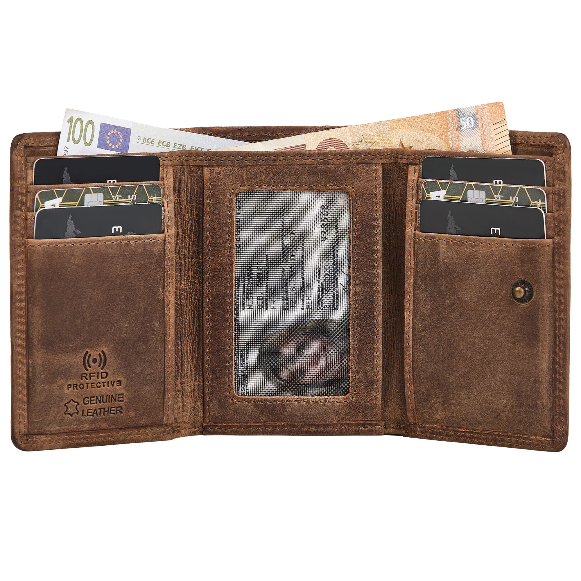mittelgroß portemonnaie damen leder braun
