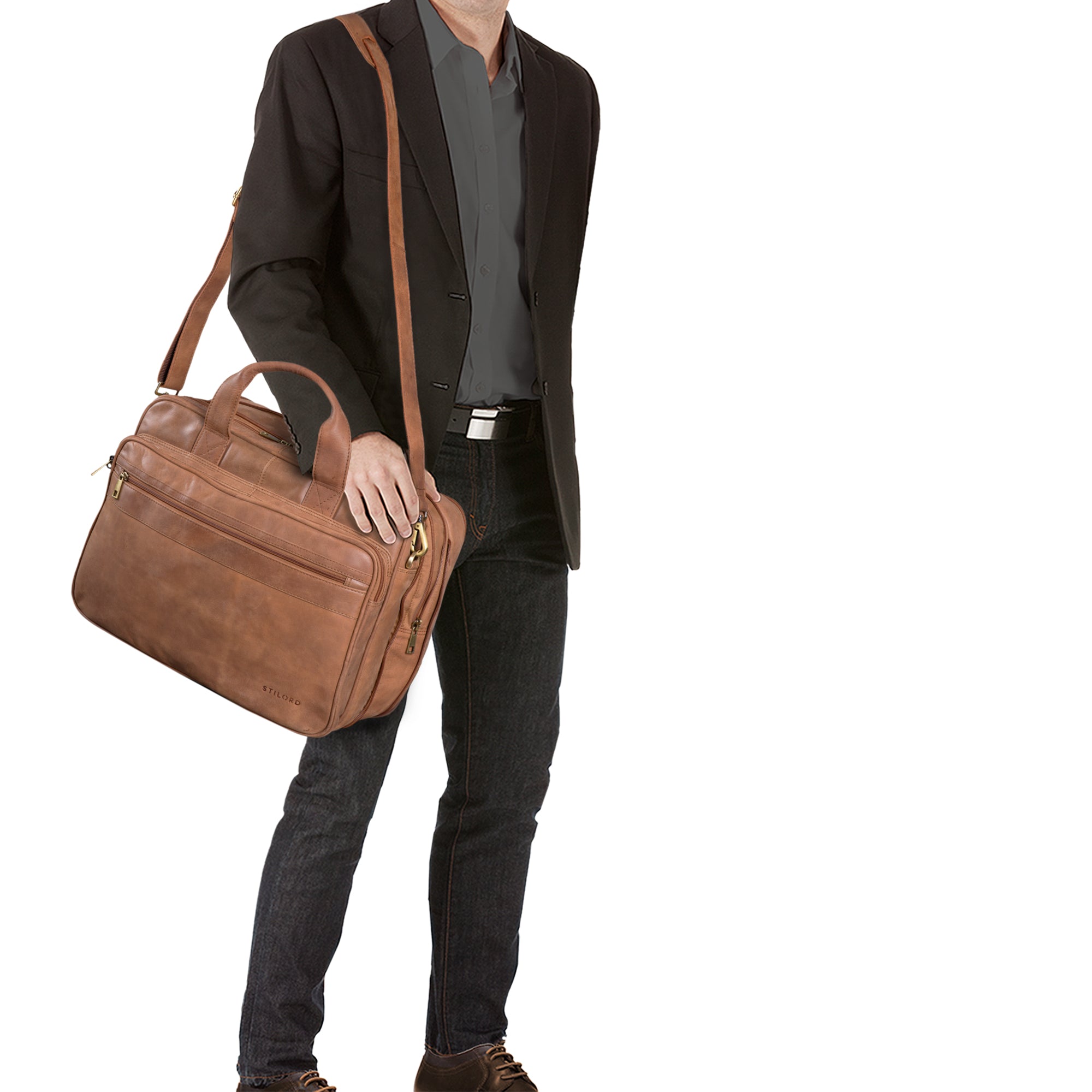Vintage Herren Umhängetasche Leder