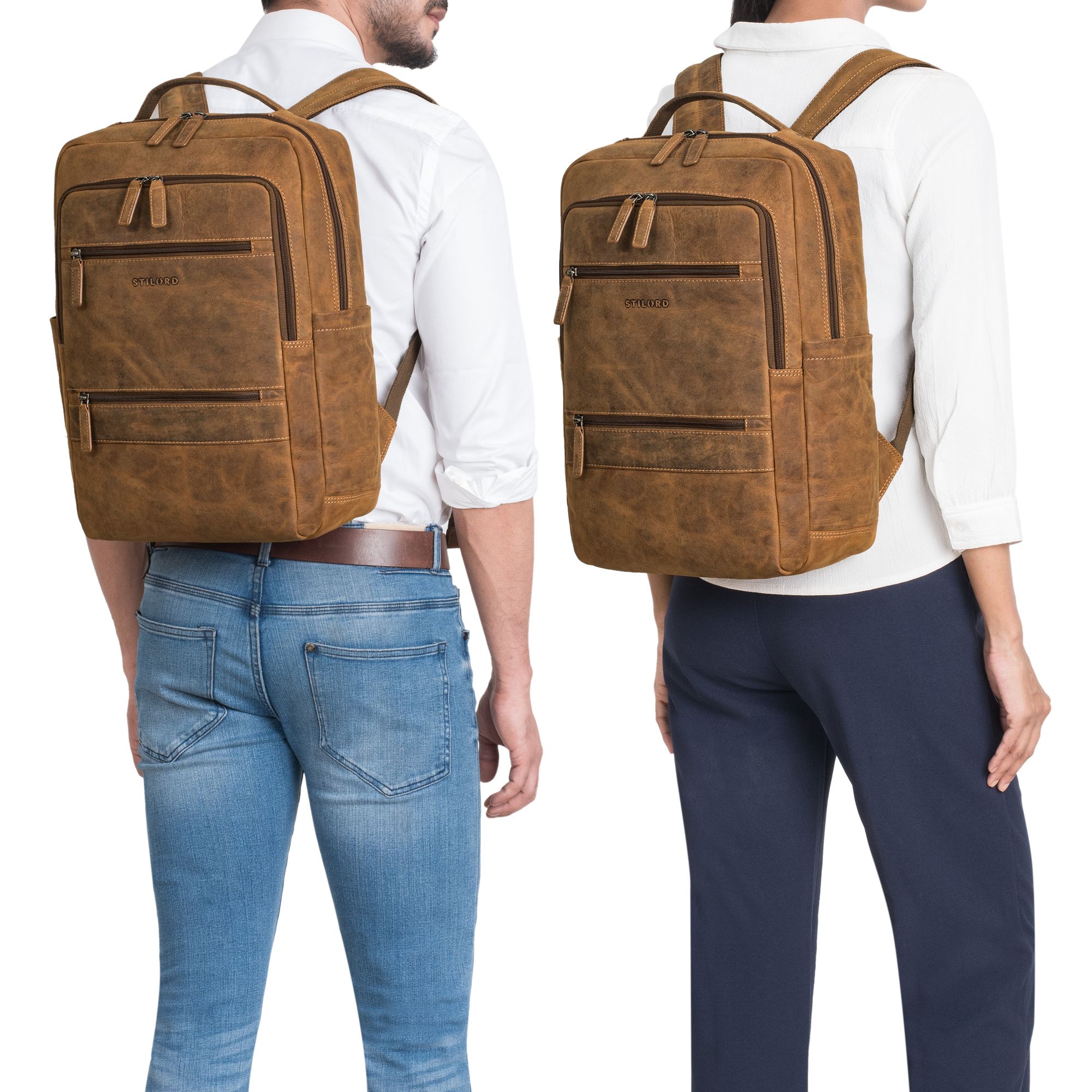 leder rucksack unisex braun groß