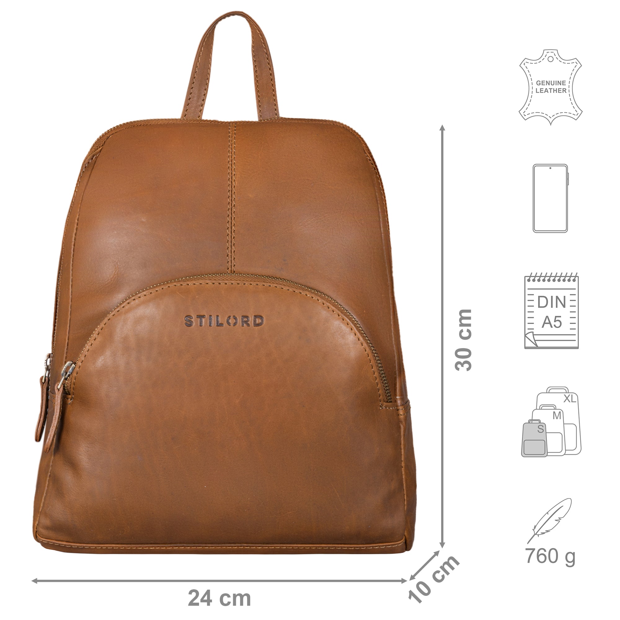 Rucksackhandtasche Damen Klein Leder